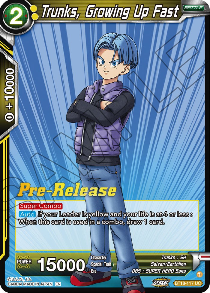 Trunks, Growing Up Fast (BT18-117) [Dawn of the Z-Legends Prerelease Promos] | Tables and Towers