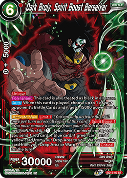 Dark Broly, Spirit Boost Berserker (Starter Deck - Darkness Reborn) (SD16-03) [Cross Spirits] | Tables and Towers