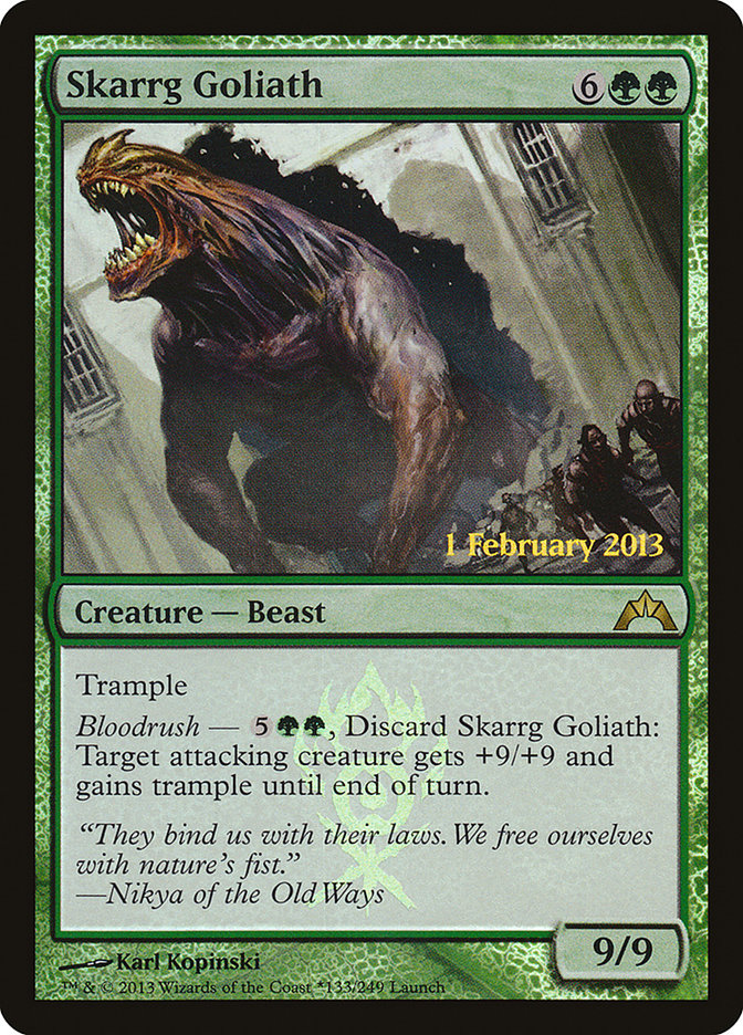 Skarrg Goliath (Launch) [Gatecrash Prerelease Promos] | Tables and Towers