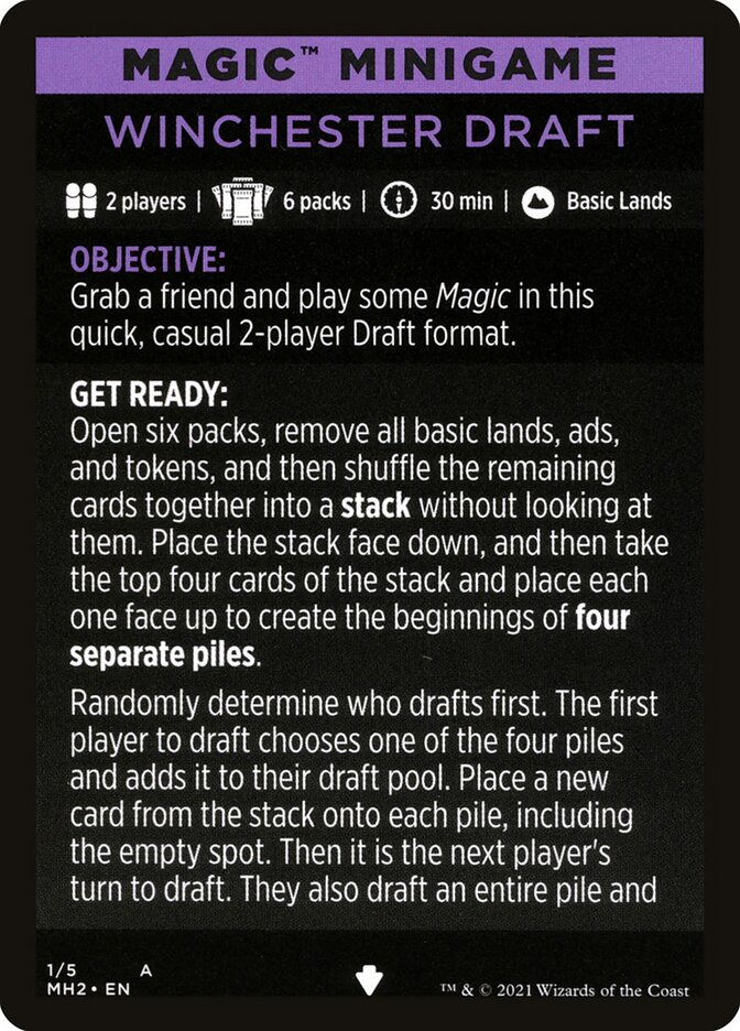 Winchester Draft (Magic Minigame) [Modern Horizons 2 Minigame] | Tables and Towers