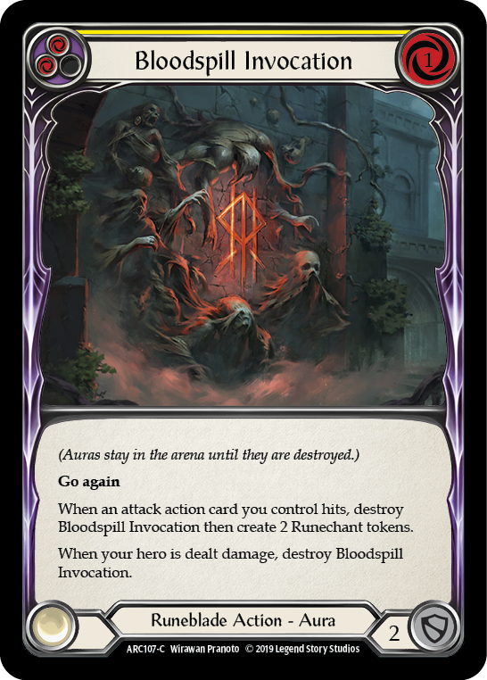 Bloodspill Invocation (Yellow) [ARC107-C] (Arcane Rising)  1st Edition Rainbow Foil | Tables and Towers