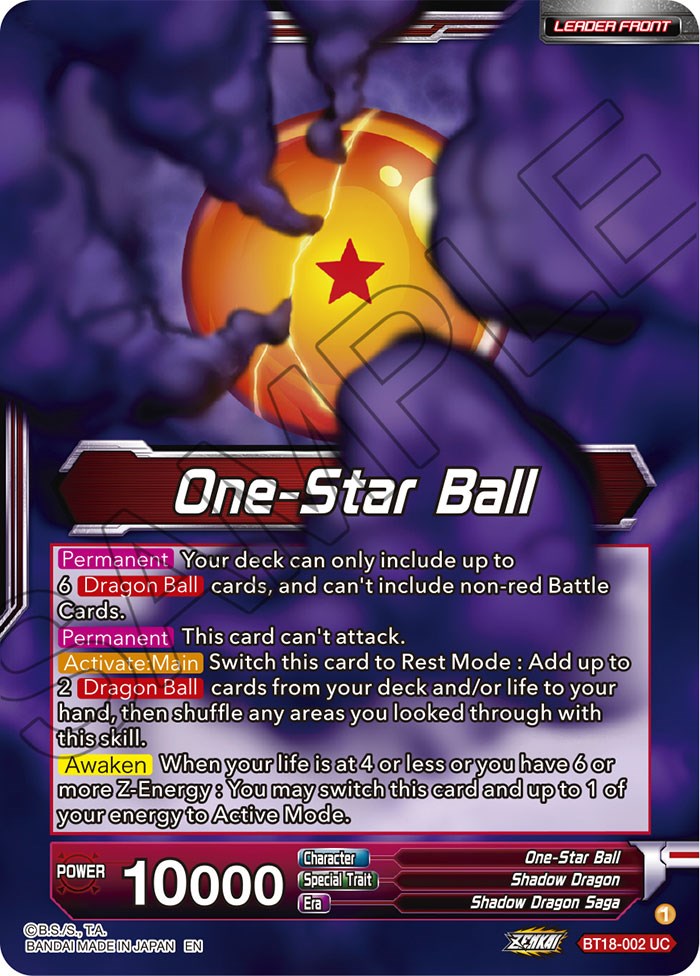 One-Star Ball // Syn Shenron, Despair Made Manifest (BT18-002) [Dawn of the Z-Legends Prerelease Promos] | Tables and Towers