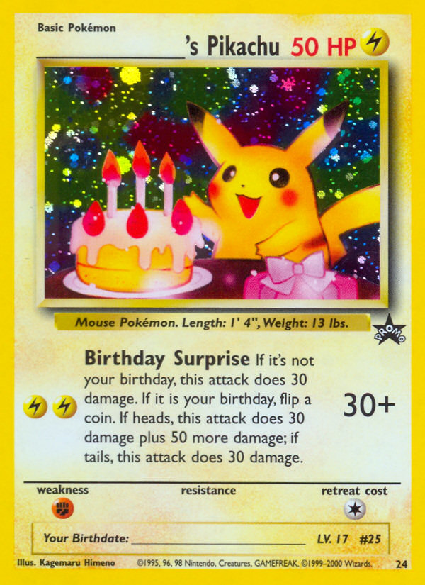 _____'s Pikachu (24) (Birthday Pikachu) [Wizards of the Coast: Black Star Promos] | Tables and Towers