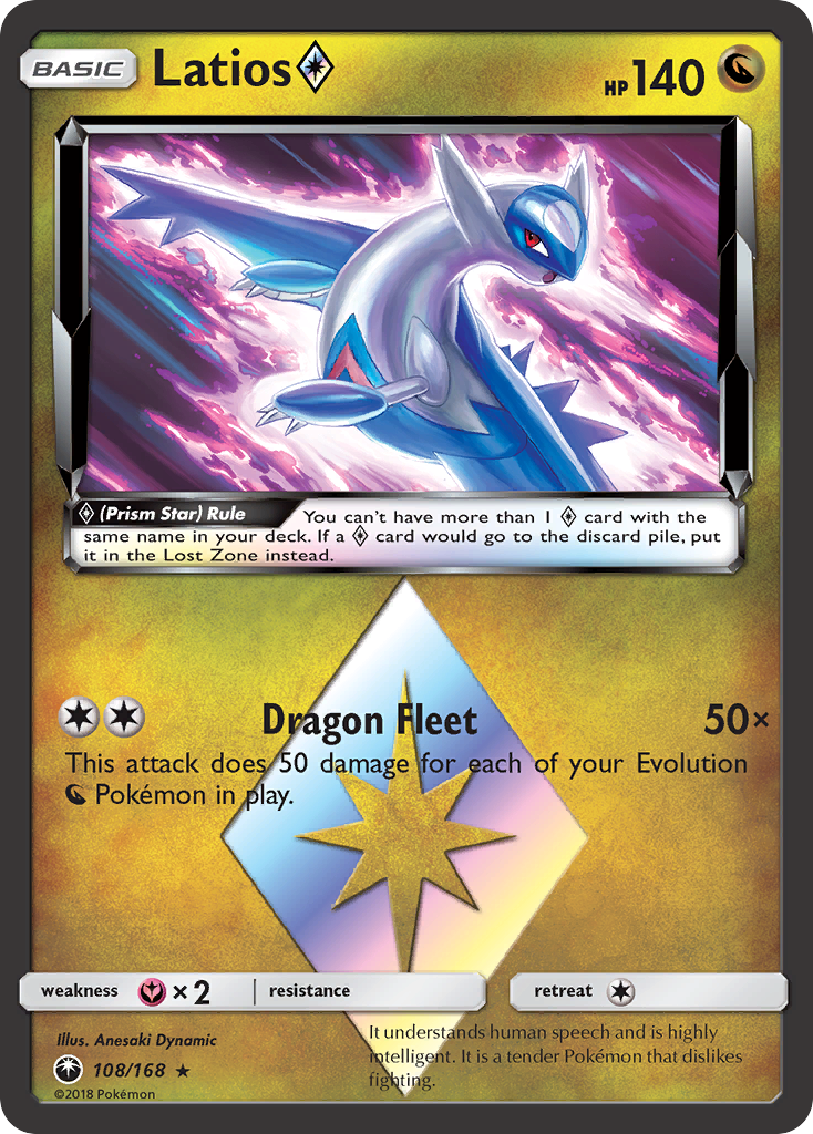 Latios (108/168) (Prism Star) [Sun & Moon: Celestial Storm] | Tables and Towers