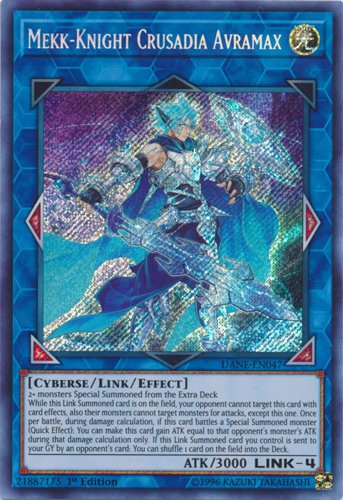 Mekk-Knight Crusadia Avramax [DANE-EN047] Secret Rare | Tables and Towers