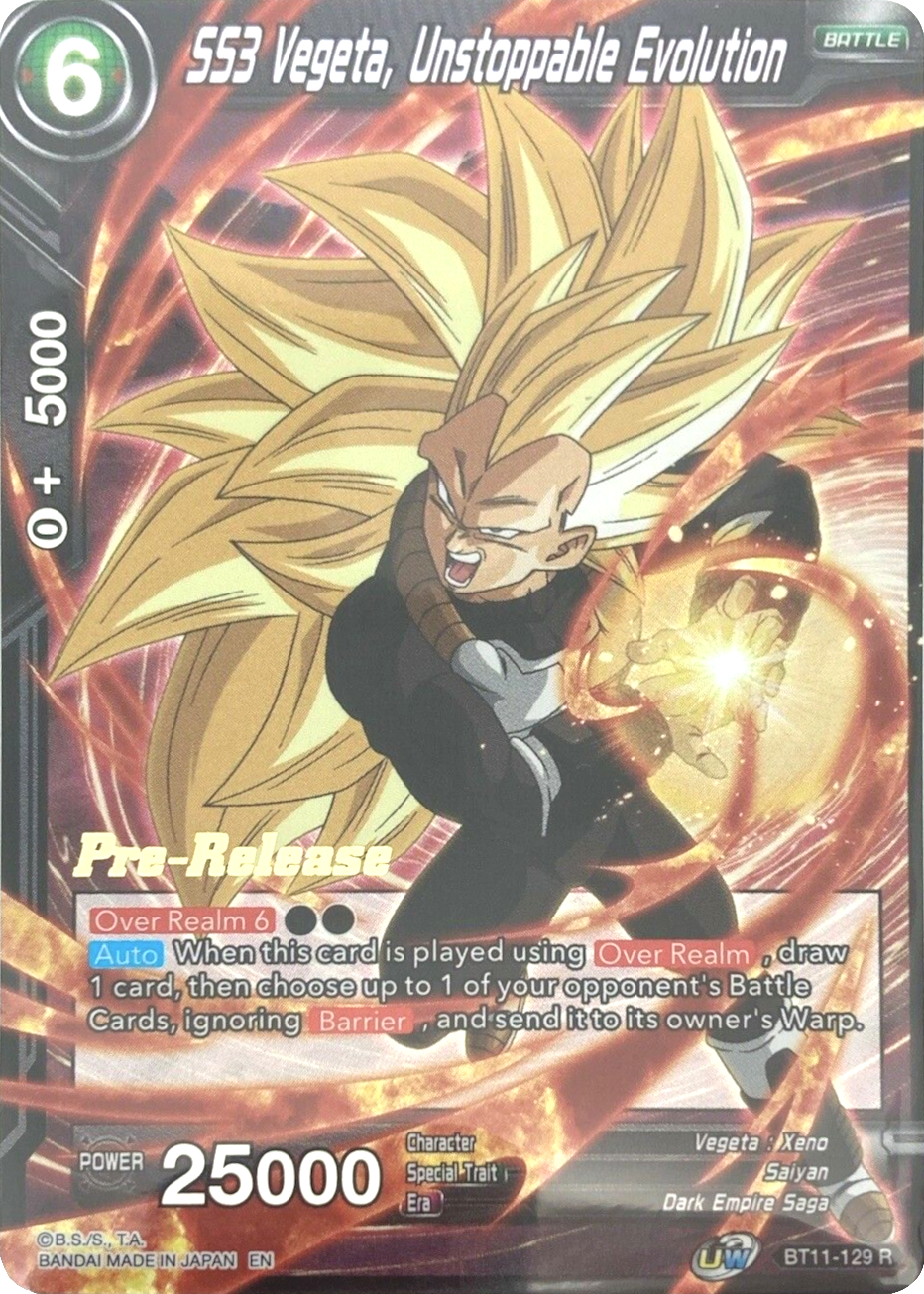 SS3 Vegeta, Unstoppable Evolution (BT11-129) [Vermilion Bloodline Prerelease Promos] | Tables and Towers