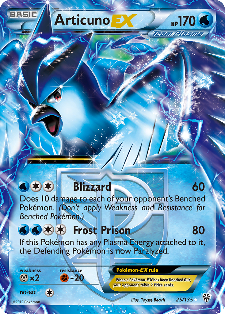 Articuno EX (25/135) [Black & White: Plasma Storm] | Tables and Towers