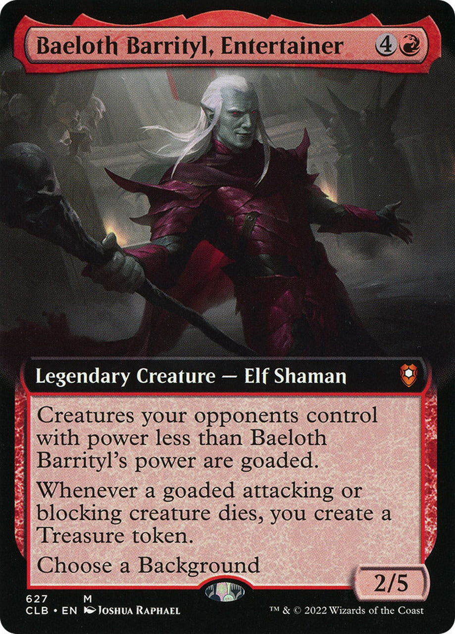 Baeloth Barrityl, Entertainer (Extended Art) [Commander Legends: Battle for Baldur's Gate] | Tables and Towers