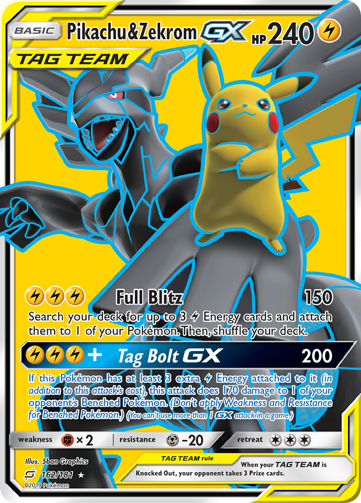 Pikachu & Zekrom GX (162/181) [Sun & Moon: Team Up] | Tables and Towers