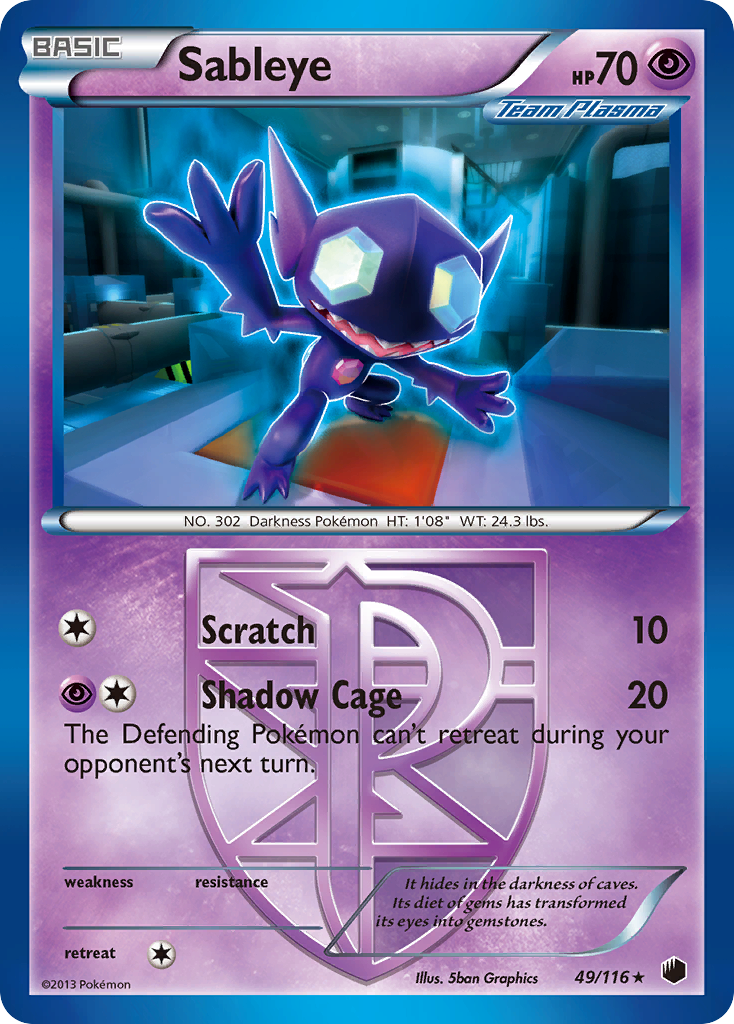 Sableye (49/116) [Black & White: Plasma Freeze] | Tables and Towers