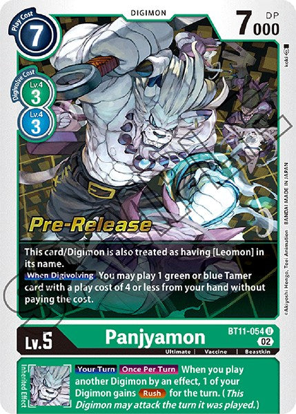 Panjyamon [BT11-054] [Dimensional Phase Pre-Release Promos] | Tables and Towers