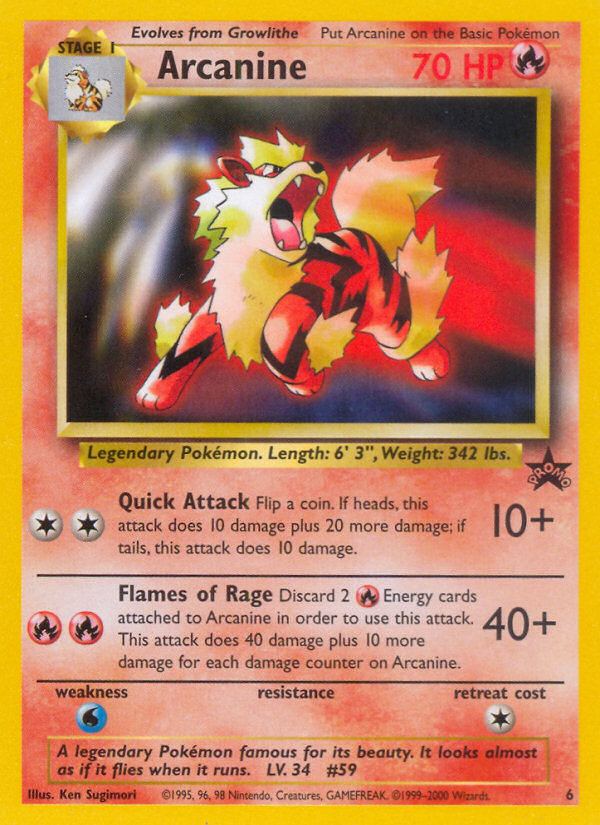 Arcanine (6) [Wizards of the Coast: Black Star Promos] | Tables and Towers