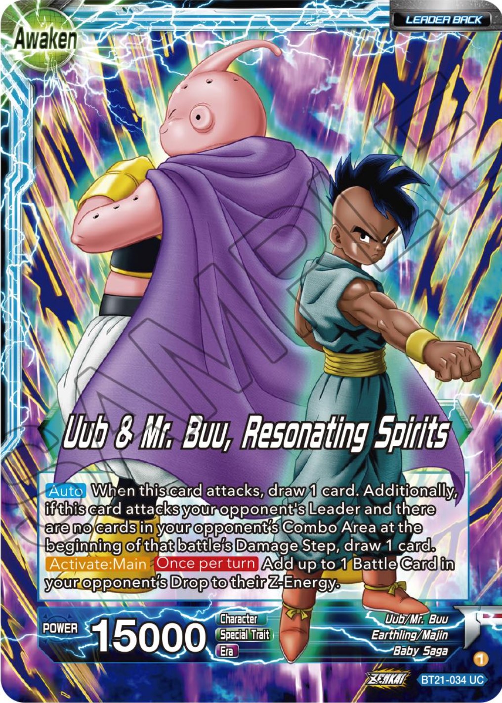 Uub // Uub & Mr. Buu, Resonating Spirits (BT21-034) [Wild Resurgence] | Tables and Towers