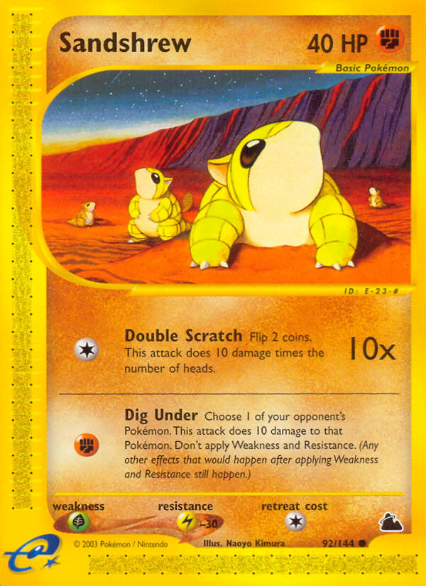 Sandshrew (92/144) [Skyridge] | Tables and Towers