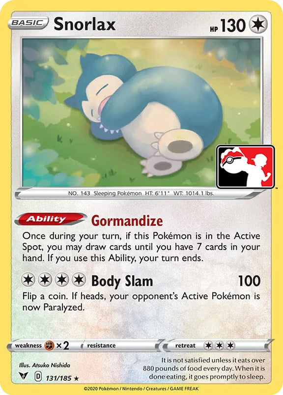 Snorlax (131/185) [Prize Pack Series One] | Tables and Towers