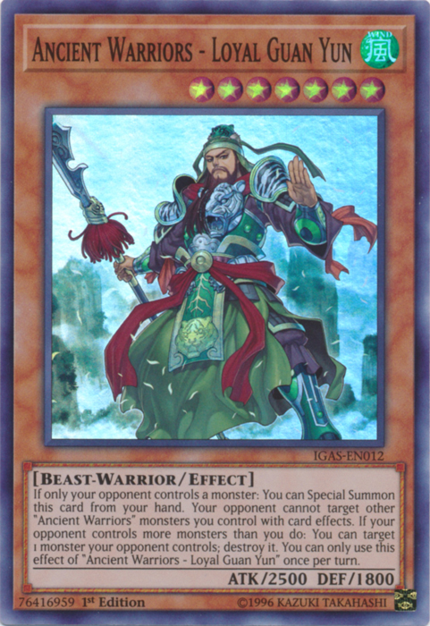 Ancient Warriors - Loyal Guan Yun [IGAS-EN012] Super Rare | Tables and Towers