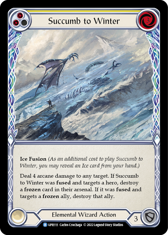 Succumb to Winter (Yellow) [UPR111] (Uprising)  Rainbow Foil | Tables and Towers