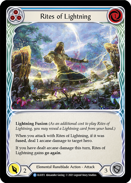 Rites of Lightning (Blue) [ELE072] (Tales of Aria)  1st Edition Rainbow Foil | Tables and Towers