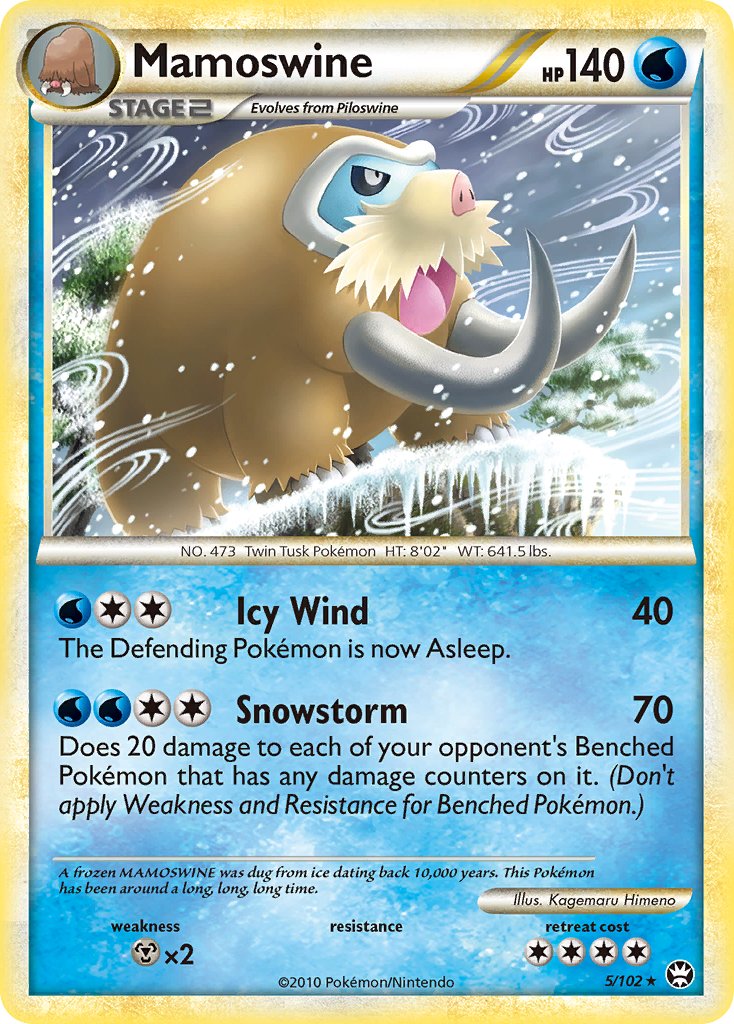 Mamoswine (5/102) (Cracked Ice Holo) (Theme Deck Exclusive) [HeartGold & SoulSilver: Triumphant] | Tables and Towers