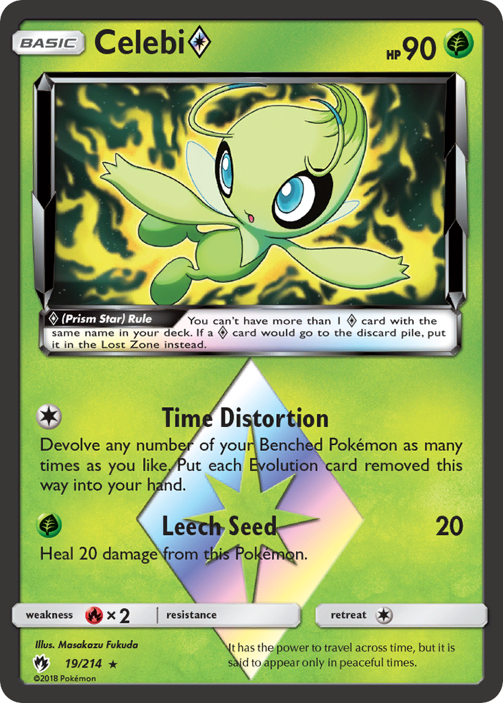 Celebi (19/214) (Prism Star) [Sun & Moon: Lost Thunder] | Tables and Towers