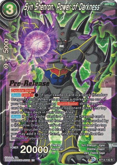 Syn Shenron, Power of Darkness (BT14-132) [Cross Spirits Prerelease Promos] | Tables and Towers