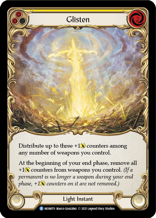 Glisten (Yellow) [MON070-RF] (Monarch)  1st Edition Rainbow Foil | Tables and Towers