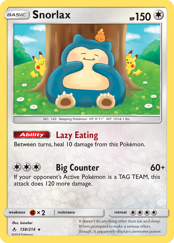 Snorlax (158/214) [Sun & Moon: Unbroken Bonds] | Tables and Towers