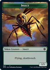 Insect // Human Warrior Double-Sided Token [Starter Commander Decks] | Tables and Towers