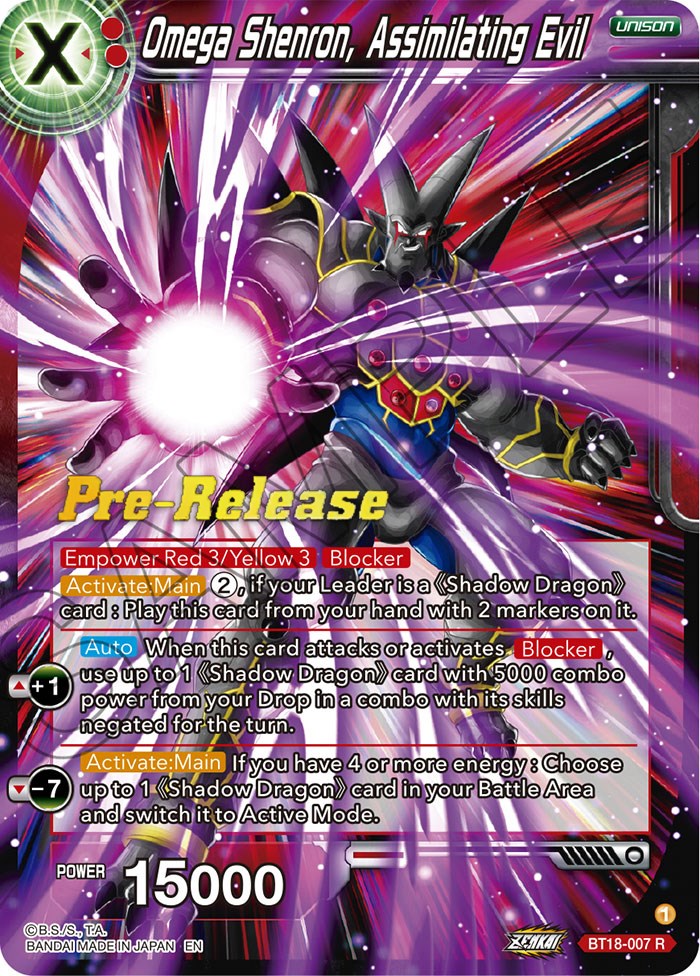 Omega Shenron, Assembling Evil (BT18-007) [Dawn of the Z-Legends Prerelease Promos] | Tables and Towers