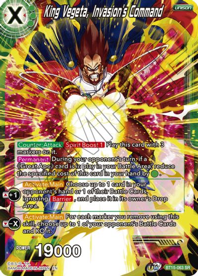 King Vegeta, Invasion's Command (BT15-063) [Saiyan Showdown] | Tables and Towers