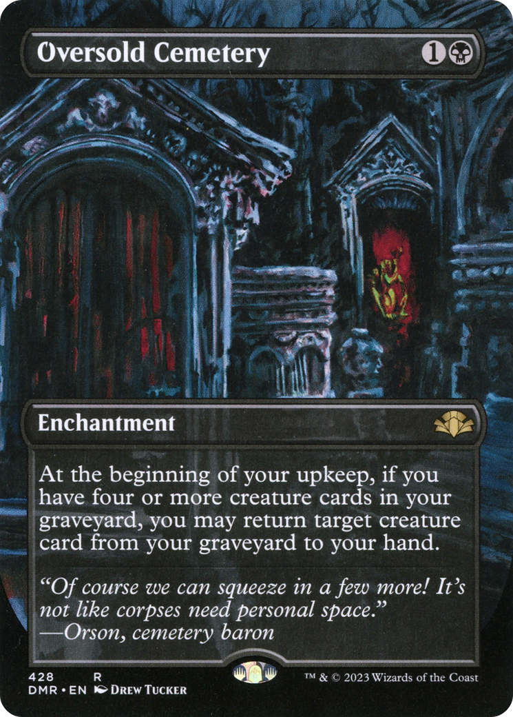 Oversold Cemetery (Borderless Alternate Art) [Dominaria Remastered] | Tables and Towers