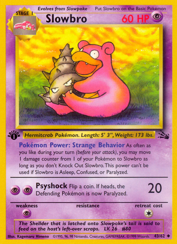 Slowbro (43/62) [Fossil 1st Edition] | Tables and Towers