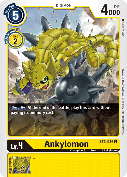 Ankylomon [BT3-036] [Release Special Booster Ver.1.5] | Tables and Towers