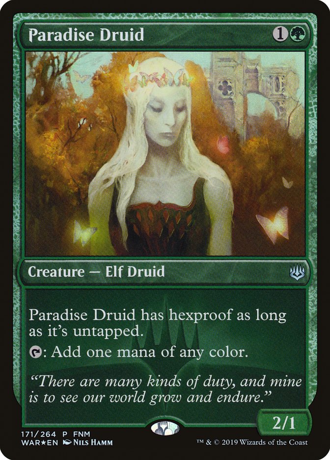 Paradise Druid (FNM) [War of the Spark Promos] | Tables and Towers