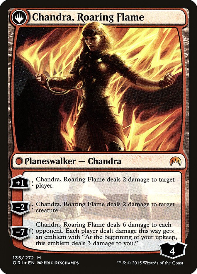 Chandra, Fire of Kaladesh // Chandra, Roaring Flame [Magic Origins Prerelease Promos] | Tables and Towers