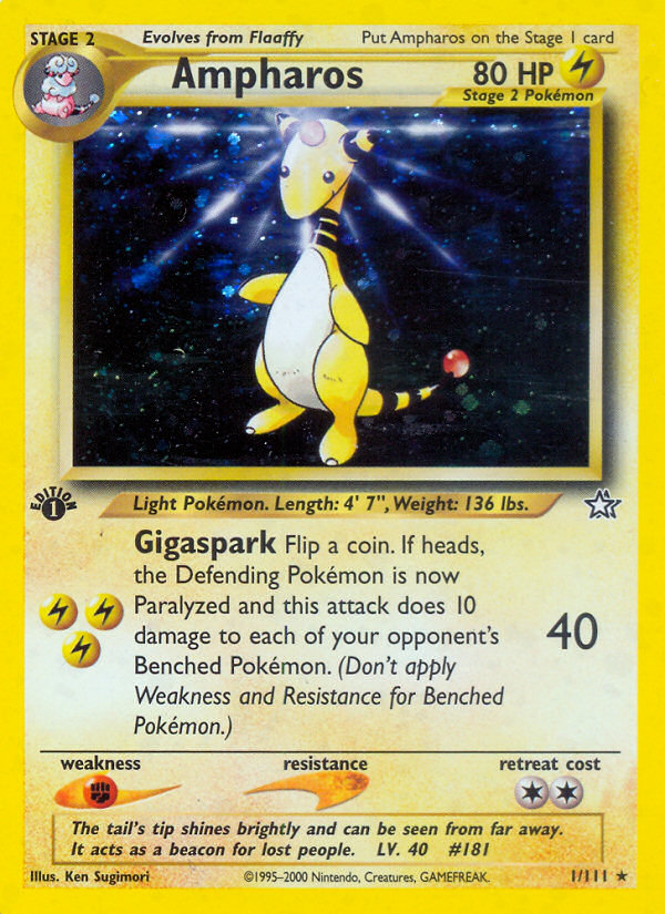 Ampharos (1/111) [Neo Genesis 1st Edition] | Tables and Towers