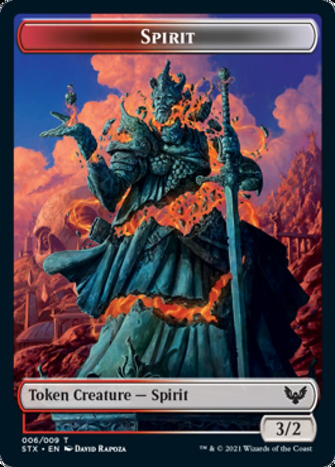 Spirit // Avatar Double-Sided Token [Strixhaven: School of Mages Tokens] | Tables and Towers