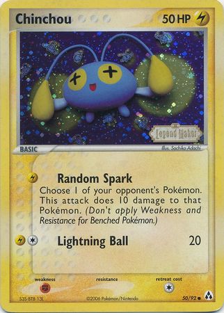 Chinchou (50/92) (Stamped) [EX: Legend Maker] | Tables and Towers