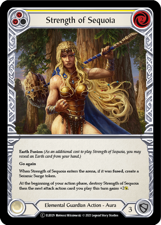 Strength of Sequoia (Yellow) [U-ELE029] (Tales of Aria Unlimited)  Unlimited Rainbow Foil | Tables and Towers