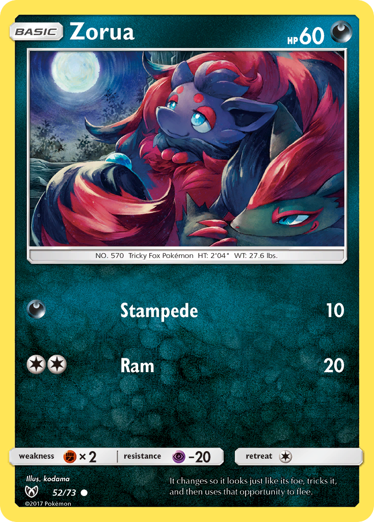 Zorua (52/73) [Sun & Moon: Shining Legends] | Tables and Towers