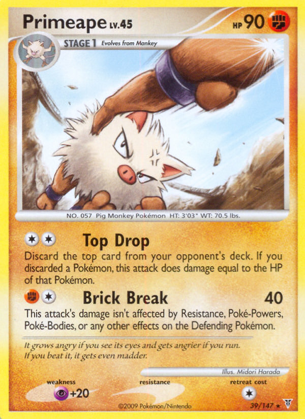 Primeape (39/147) [Platinum: Supreme Victors] | Tables and Towers