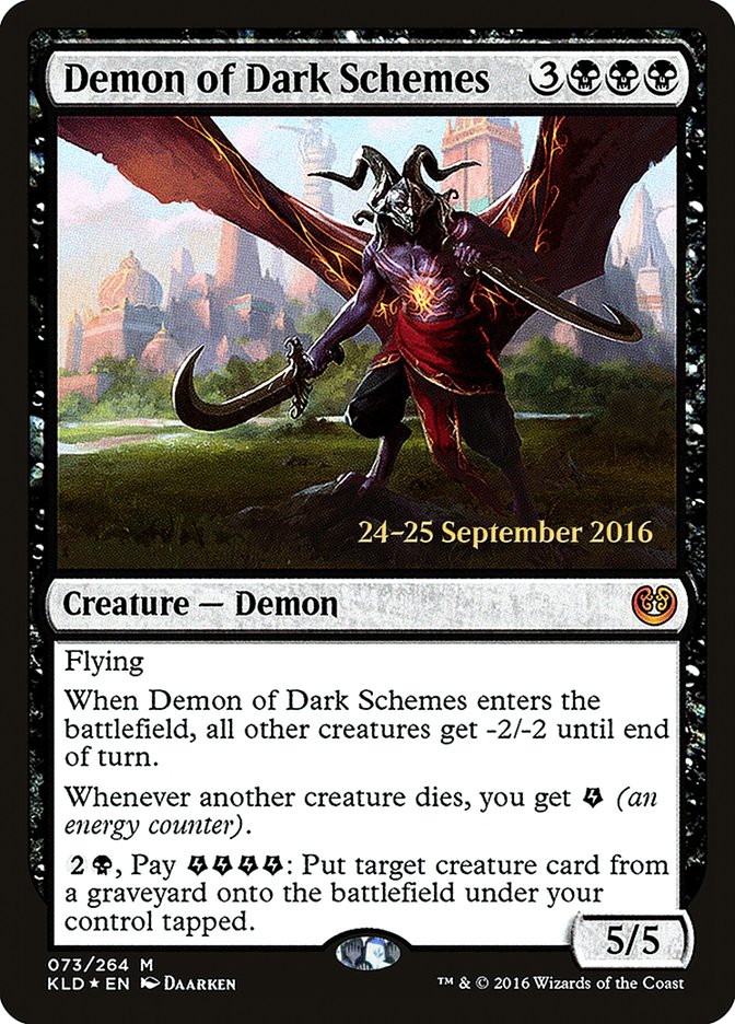 Demon of Dark Schemes [Kaladesh Prerelease Promos] | Tables and Towers