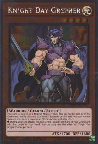 Knight Day Grepher [NKRT-EN015] Platinum Rare | Tables and Towers