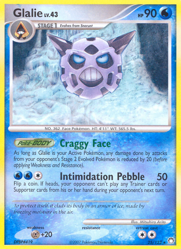 Glalie (25/123) [Diamond & Pearl: Mysterious Treasures] | Tables and Towers