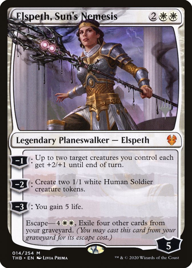 Elspeth, Sun's Nemesis (Promo Pack) [Theros Beyond Death Promos] | Tables and Towers