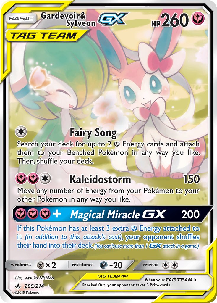 Gardevoir & Sylveon GX (205/214) [Sun & Moon: Unbroken Bonds] | Tables and Towers