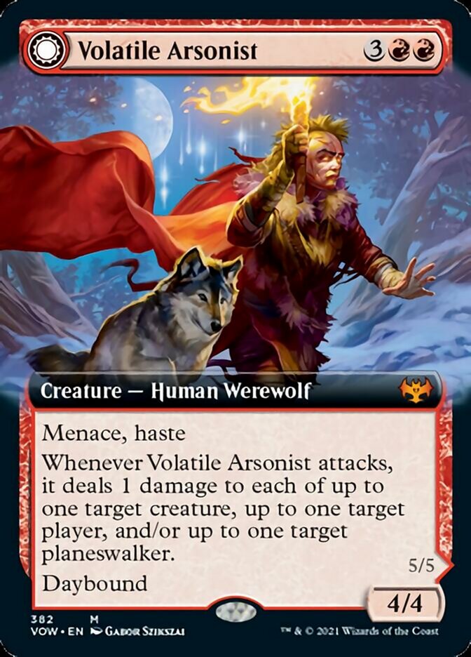 Volatile Arsonist // Dire-Strain Anarchist (Extended Art) [Innistrad: Crimson Vow] | Tables and Towers