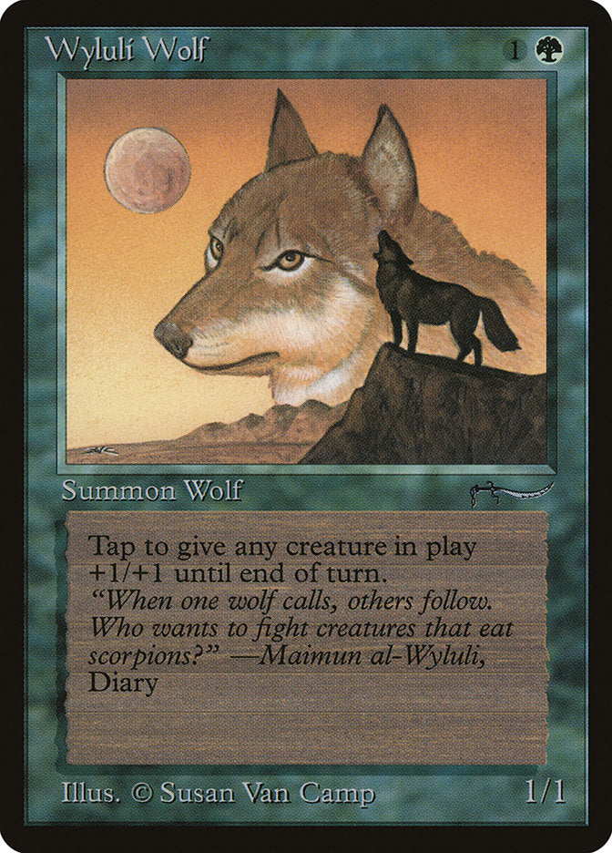 Wyluli Wolf (Dark Mana Cost) [Arabian Nights] | Tables and Towers