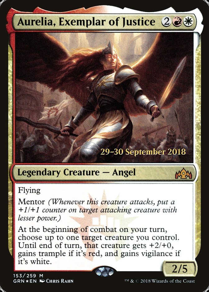 Aurelia, Exemplar of Justice [Guilds of Ravnica Prerelease Promos] | Tables and Towers