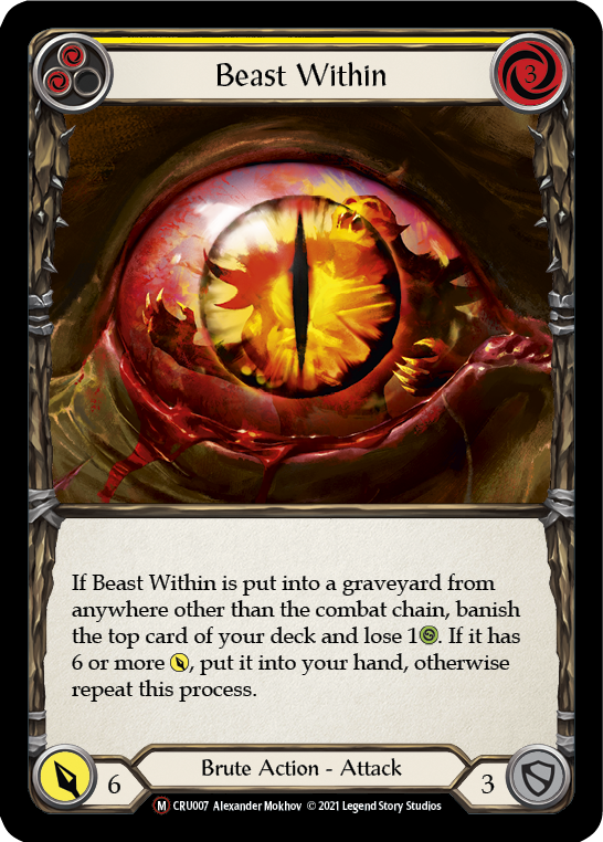 Beast Within [U-CRU007] (Crucible of War Unlimited)  Unlimited Rainbow Foil | Tables and Towers